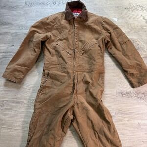 Vtg Walls Coveralls Brown Blizzard Puff Insulated Workwear  Mens Sz Large Reg